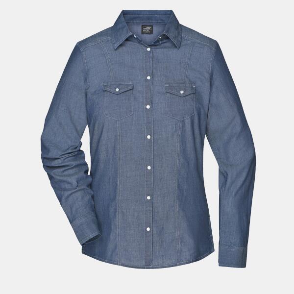 James & Nicholson Damen Bluse - J&N - Denim JN628 Damen Bluse - J&N - Denim Miniaturansicht