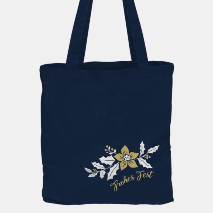 Weihnachtstasche FROHES FEST - BW | 2 lange Henkel Miniaturansicht