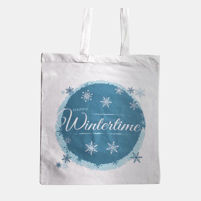 Wintertasche HAPPY WINTERTIME - BW | 2 lange Henkel Miniaturansicht